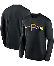 Men's Black Pittsburgh Pirates Authentic Collection Team Legend Performance Long Sleeve T-shirt