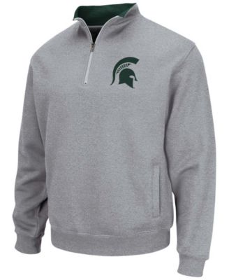 Men's Heather Gray Michigan State Spartans Tortugas Team Logo Quarter-Zip Jacket