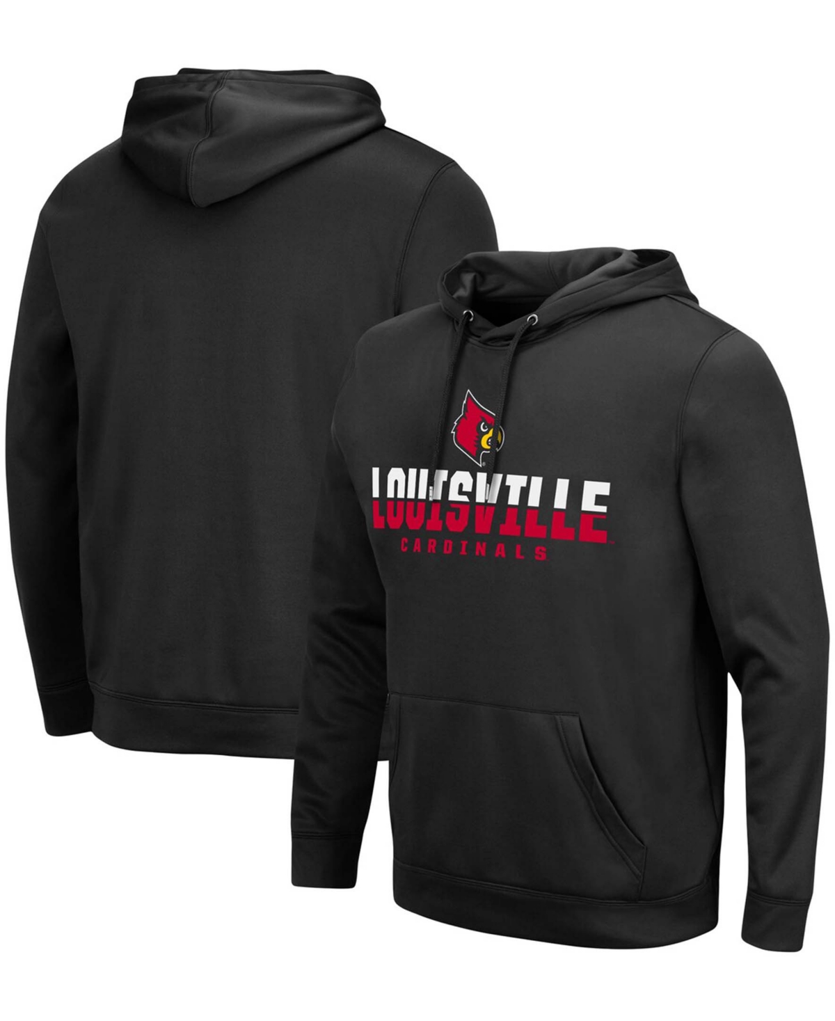 Colosseum Men's Black Louisville Cardinals Lantern Pullover Hoodie
