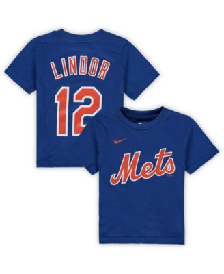 Francisco Lindor New York Mets Nike Youth Player Name & Number Performance  T-Shirt - Royal