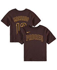 Preschool Big Boys and Girls Manny Machado Brown San Diego Padres Player Name and Number T-Shirt