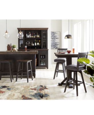 Furniture Peighton Bar Collection In Rubbed Black And Washed Brown