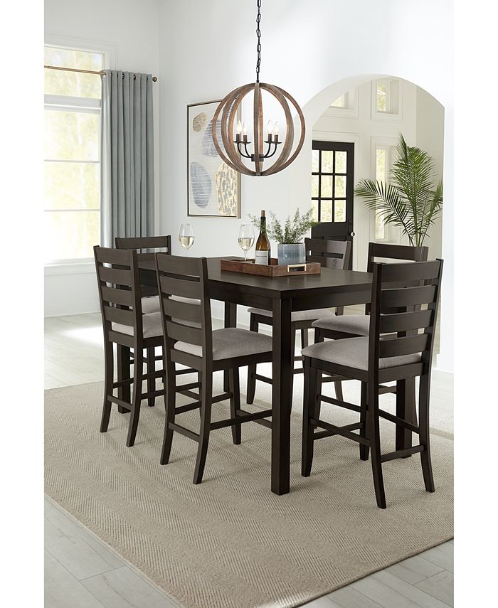 Macy's Max Meadows Counter Height Dining 7Pc Set (Table + 6 Side