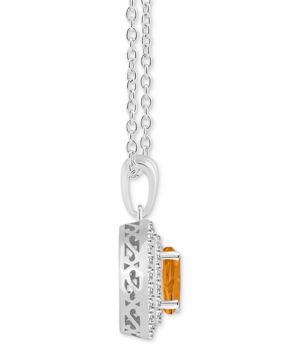 Rhodolite Garnet (1-5/8 ct. t.w.) & White Topaz (3/8 ct. t.w.) Halo Pendant Necklace in Sterling Silver (Also  Blue Topaz, Amethyst, &