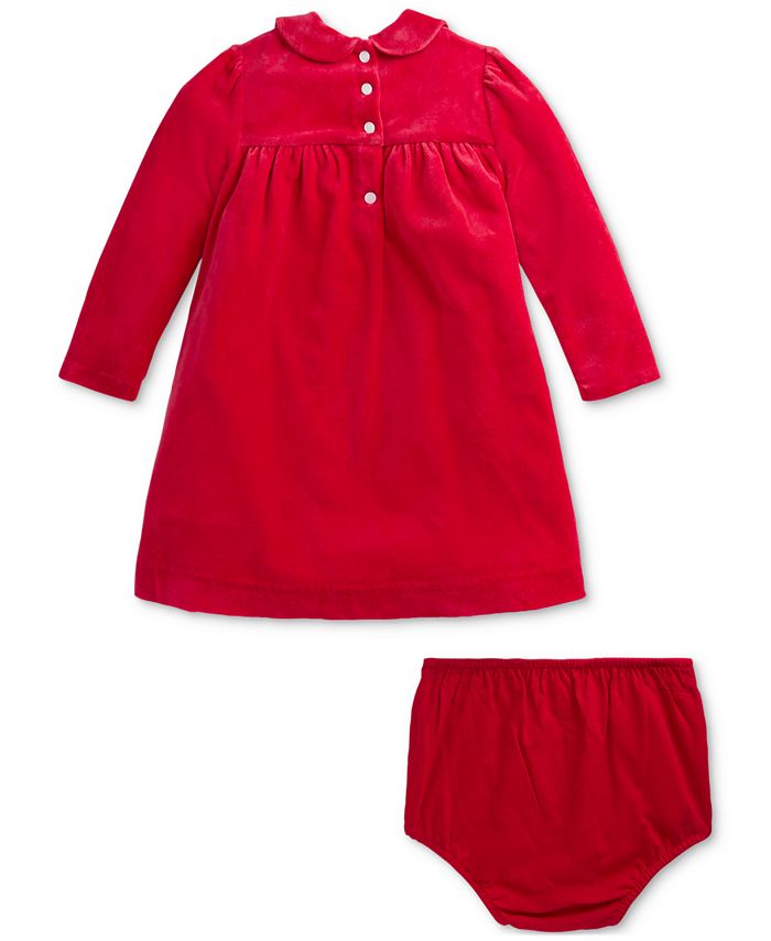 Polo Ralph Lauren Baby Girls Solid Velour Dress Macy's