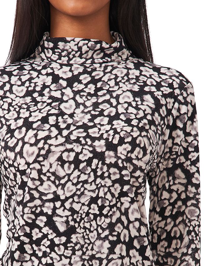 Riley & Rae Sienna AnimalPrint Turtleneck Top, Created for Macy's Macy's