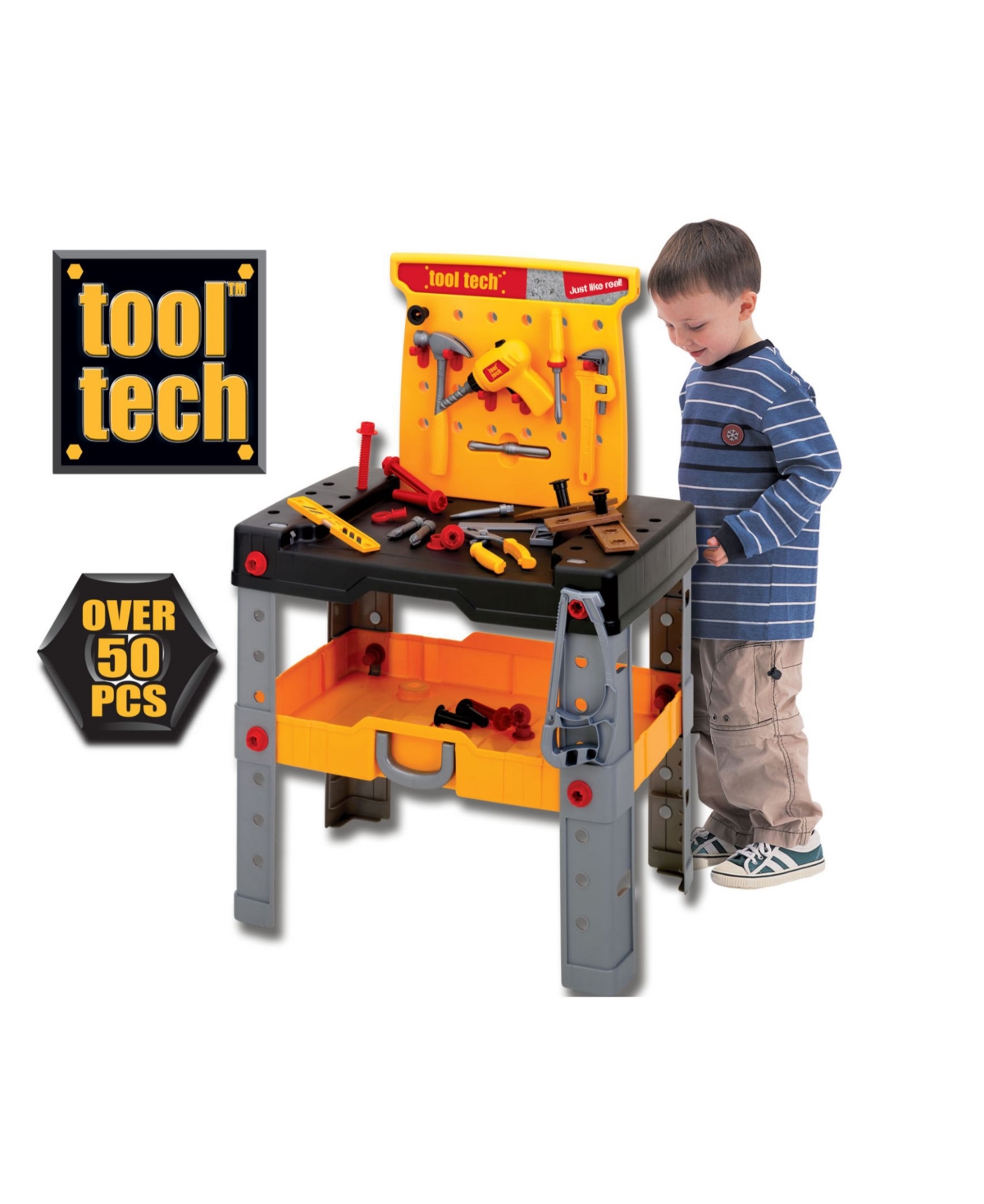 Tool Tech Take-Along Work Bench Play Set with Tools, 53 Piece