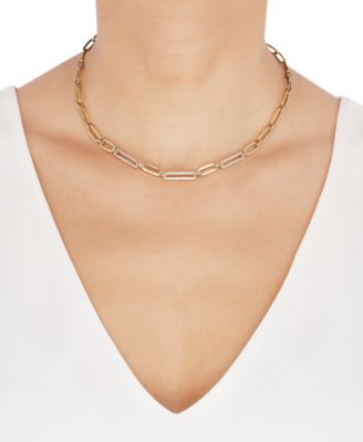 Diamond Pav&eacute; Link 16" Statement Necklace (1/2 ct. t.w.) in 14k Gold