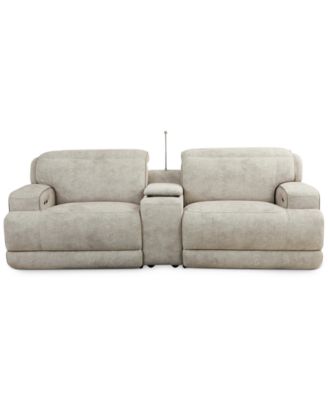 Sebaston 3-Pc. Fabric Sofa with 2 Power Motion Recliners and 1 USB Console, Created for Macy's