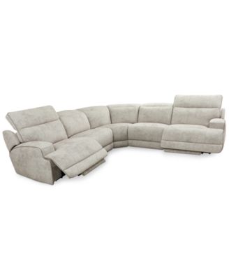 Sebaston 5-Pc. Fabric Sectional with 2 Power Motion Recliners, Created for Macy's