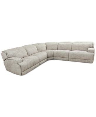 Sebaston 5-Pc. Fabric Sectional with 3 Power Motion Recliners, Created for Macy's