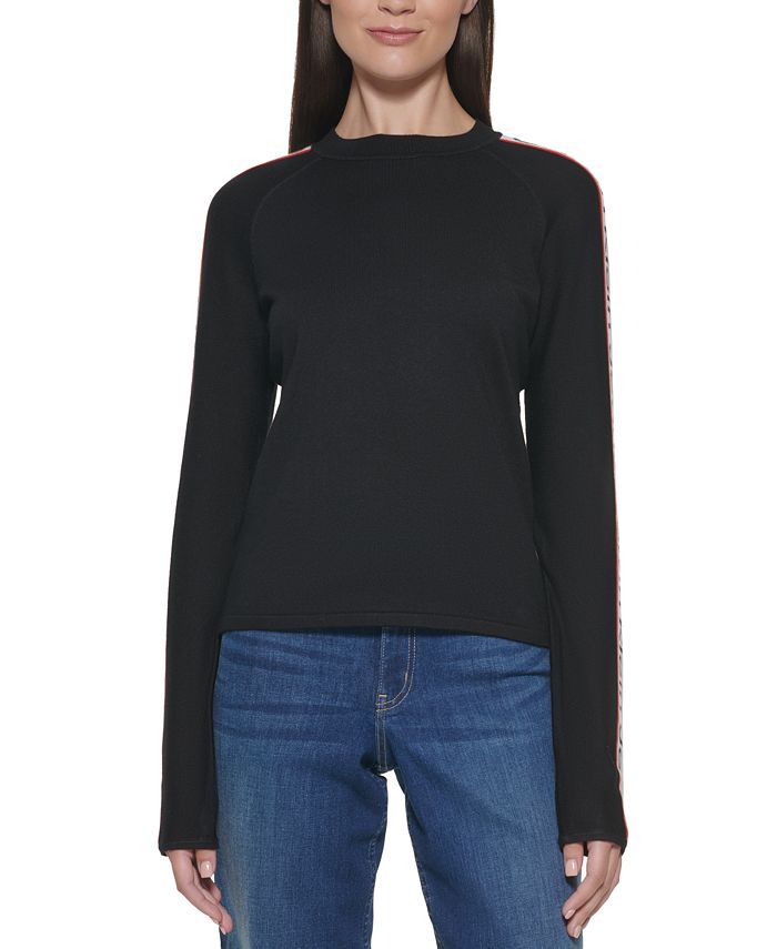 Calvin Klein Jeans Cotton Logo Tape Sweater - Macy's
