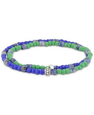 Bespoke - Men's Skinny Double Strand Stone Bracelet