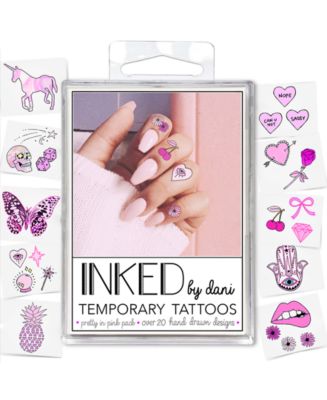 INKED BY DANI Temporary Tattoos Pretty in Pink Pack - Macy's