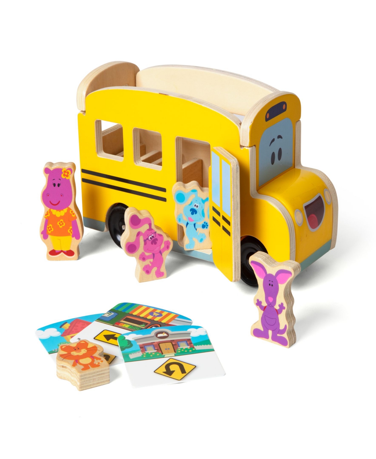 Melissa & Doug Kids' Blues Clues You Pull-back School Bus Play Set, 9 Piece In Multi