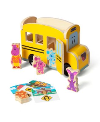 Melissa and Doug Blues Clues You Pull-Back School Bus Play Set, 9 Piece ...