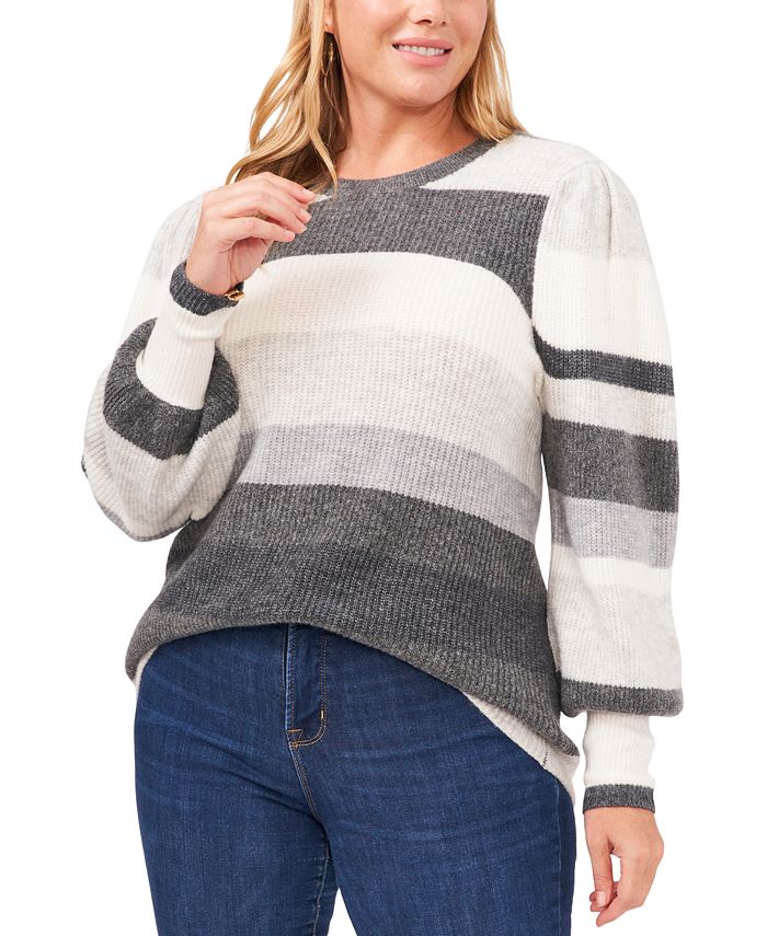 1.STATE Trendy Plus Size Striped Balloon Sleeve Sweater Macy s