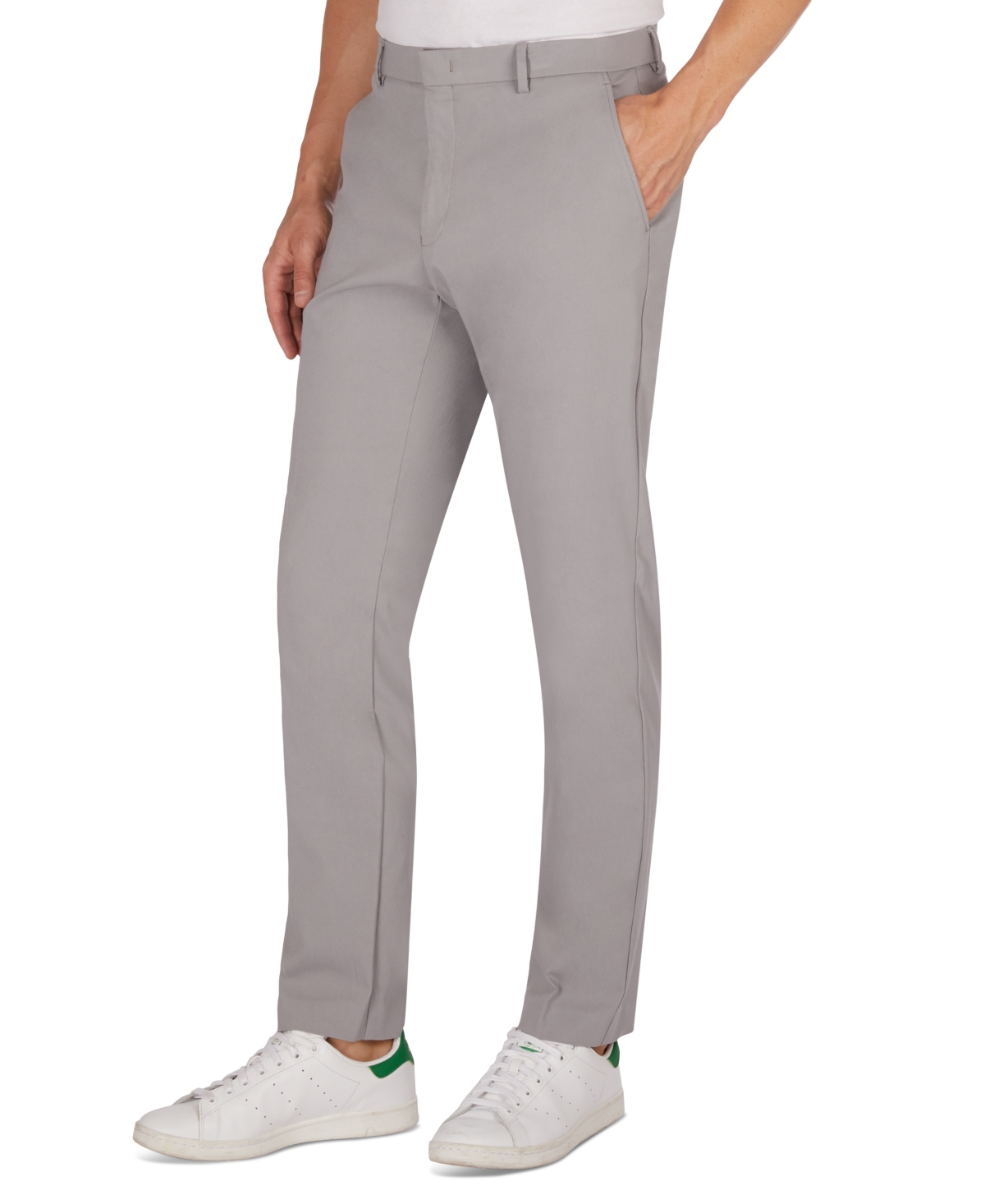 Tommy Hilfiger Men's Modern-Fit Th Flex Stretch Solid Performance Pants - Light Grey