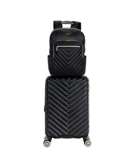 Сумки Kenneth Cole Reaction Madison Square Hardside Chevron Expandable 2pc 20" Carry On Luggage + Matching 15" Laptop Backpack Set, цвет: Чёрный