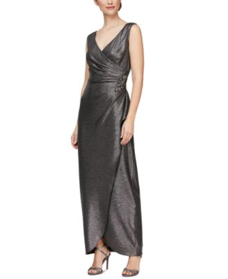 Alex Evenings - Metallic Draped Gown