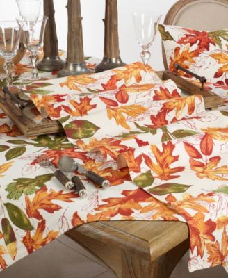 Autumn Leaf Embroidered Table Runner, 54" x 16"