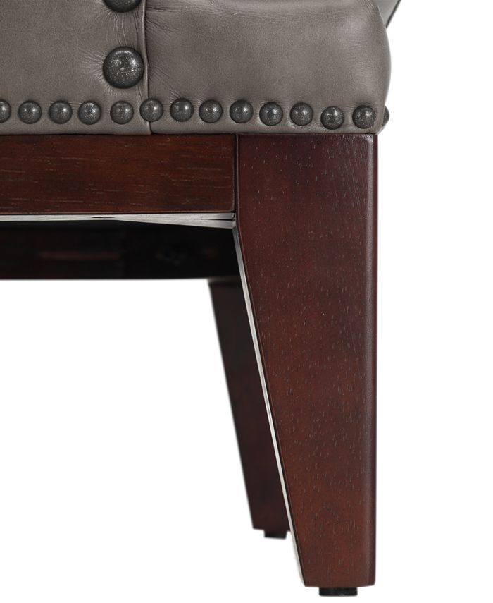 Furniture Genevie 30" Leather Chair and Ottoman, Created for Macy's