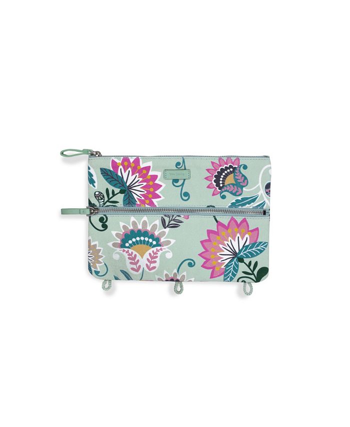 Vera Bradley Mint Flowers Pencil Pouch Macy s