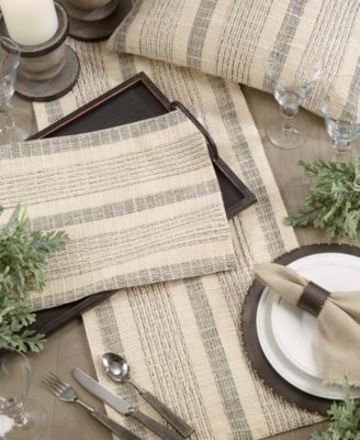 Woven Table Runner with Striped Design, 54" x 16"