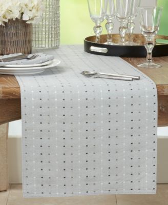 Table Runner with Stitched Line Design, 54" x 16"