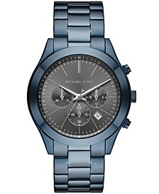 Men's Slim Runway Steel Blue Stainless Steel Bracelet Watch, 44mm
