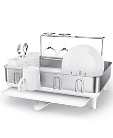 Kitchen Dish Drying Rack with Swivel Spout, Fingerprint-Proof Stainless Steel Frame