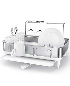 Kitchen Dish Drying Rack with Swivel Spout, Fingerprint-Proof Stainless Steel Frame