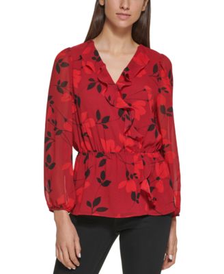 calvin klein red blouse