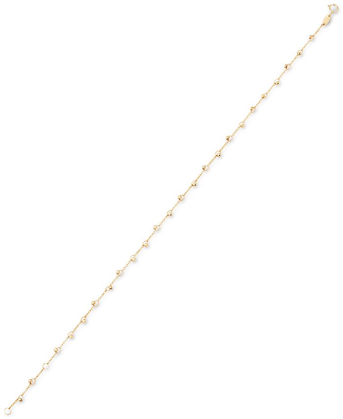 Macy's Beaded Ankle Bracelet in 10k Gold - Macy's