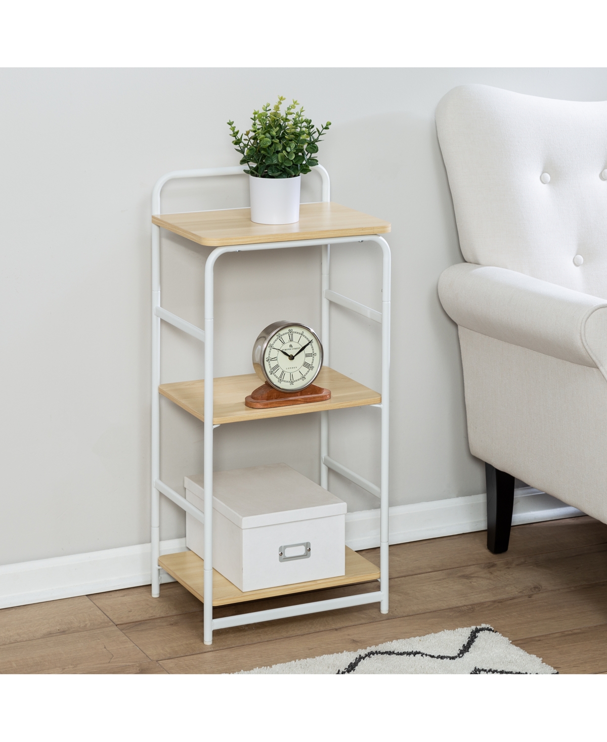 Shop Honey Can Do 3-tier Wood & Metal Small Shelf In White