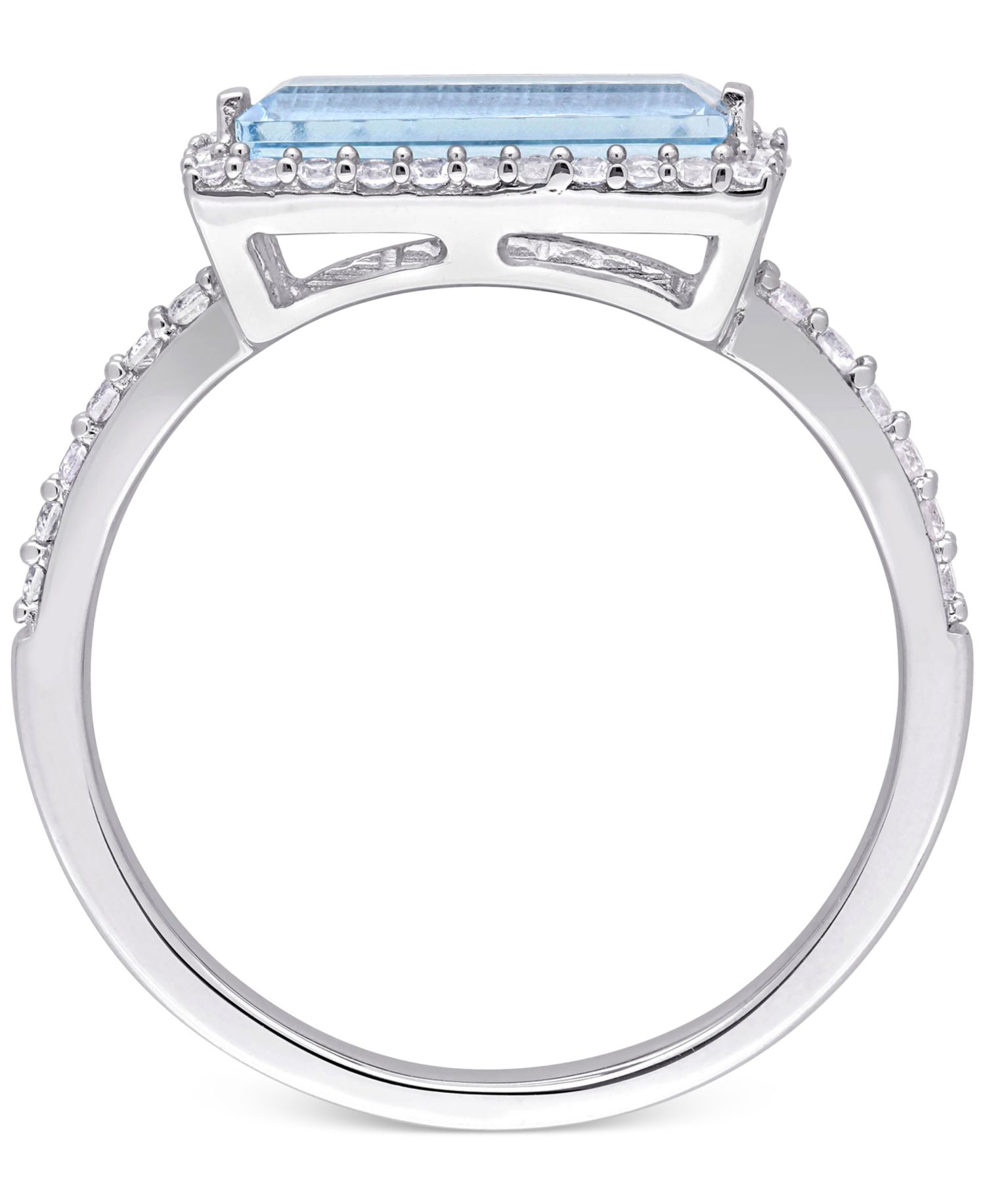 Blue Topaz (1-1/2 ct. t.w.) & White Topaz (1/3 ct. t.w.) Statement Ring in Sterling Silver