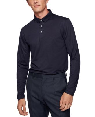 hugo boss mens long sleeve polo