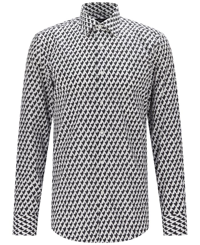 Hugo Boss BOSS Men's Geometric-Print Slim-Fit Shirt & Reviews - Hugo ...