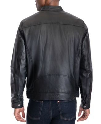 Veste Moto En Cuir Perforé Pour Homme - CE Certifiée, Protections Aux Coudes, épaules, Dos - Style Biker MBJ-2810