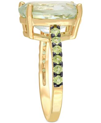 Green Quartz (7-1/2 ct. t.w.) & Peridot (1/2 ct. t.w.) Statement Ring in 18k Gold-Plated Sterling Silver