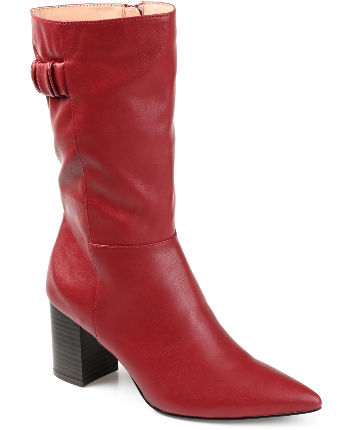 Retro Vintage Style Wide Shoes 1920s-1950s Journee Collection Womens Wilo Wide Calf Boots - Red $99.99 AT vintagedancer.com