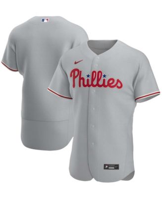 Men's Philadelphia Phillies Nike Gray Road Authentic Custom Jersey