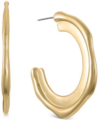 Photo 1 of Alfani Gold-Tone Sculptural C-Hoop Earrings, Created for Macy's