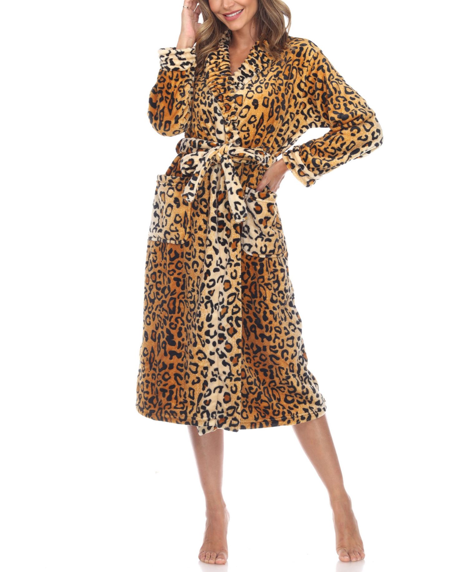 Women's Long Cozy Loungewear Belted Robe