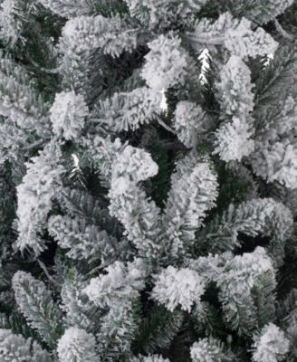 Pre-Lit Flocked Pencil Fir Artificial Christmas Tree with 600 Warm White Lights, 9'