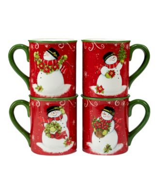 Holiday Magic Snowman 4 Piece Mug Set