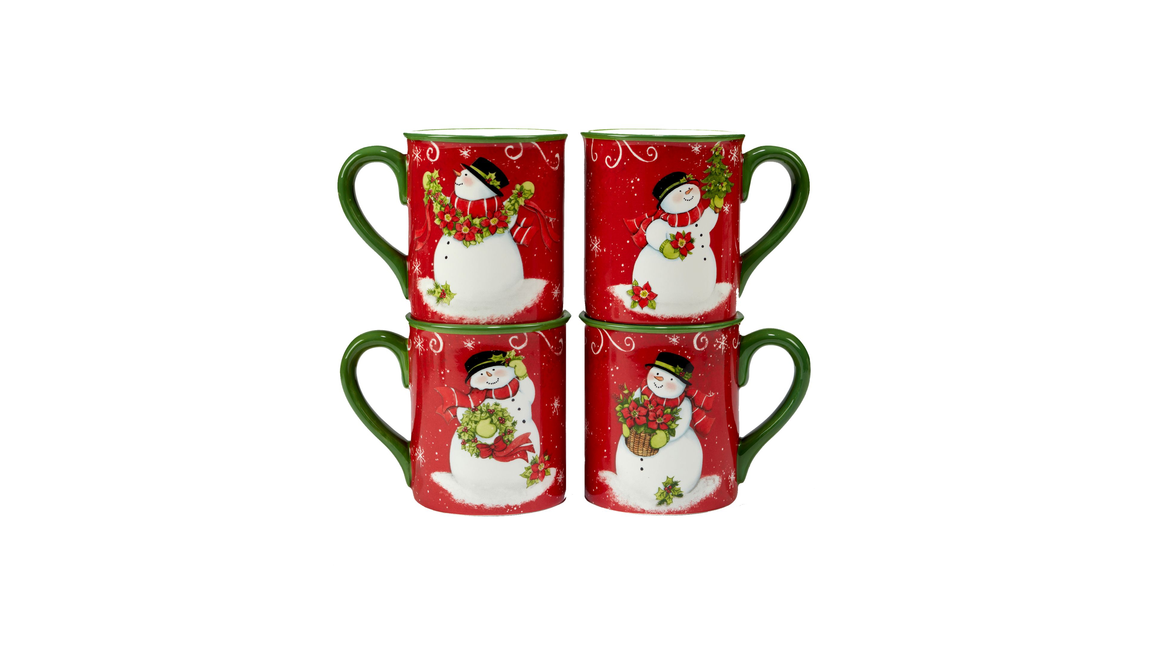 Holiday Magic Snowman 4 Piece Mug Set