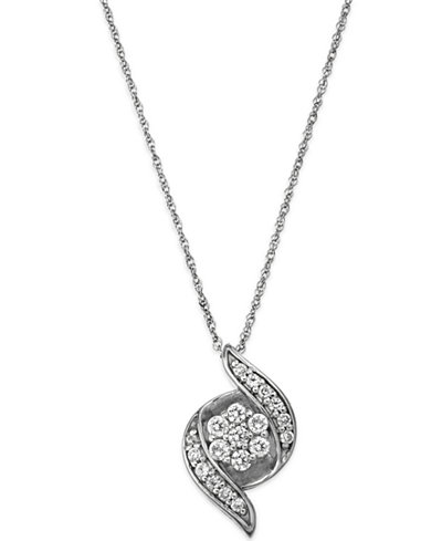 Wrapped in Love™ Diamond Pendant Necklace in 14k White Gold (1/4 ct. t.w.)
