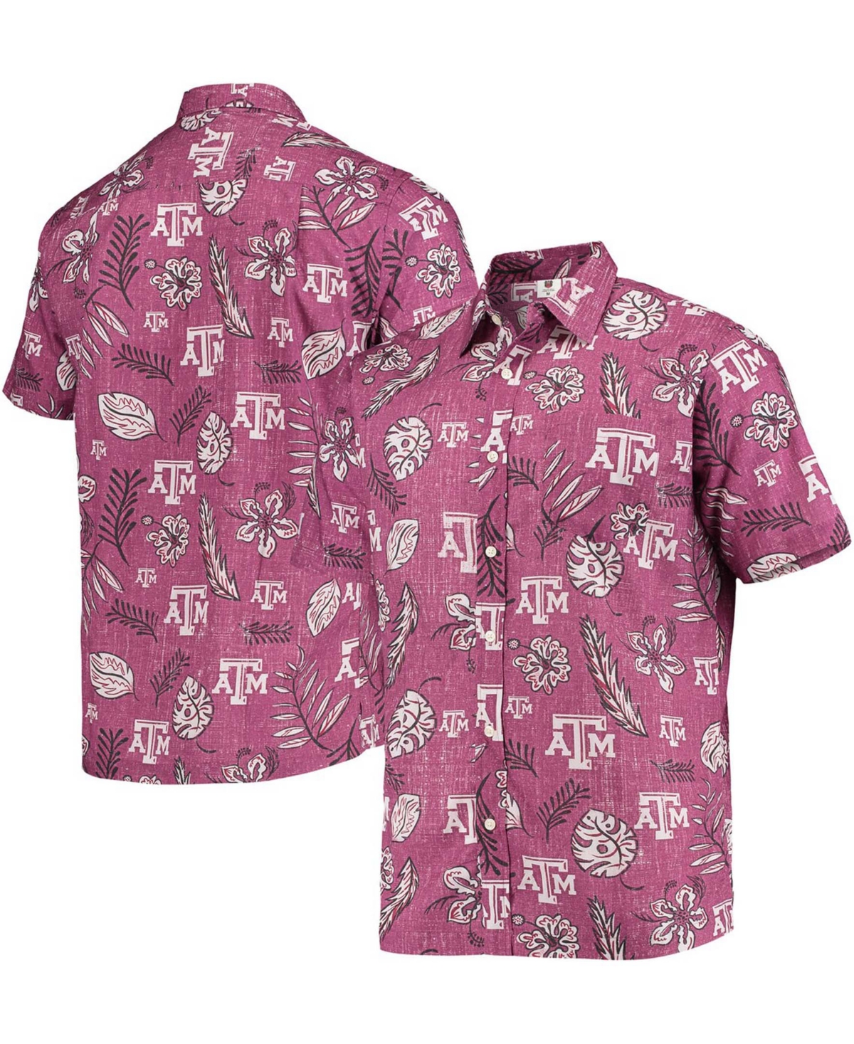 Men's Maroon Texas A M Aggies Vintage-Like Floral Button-Up Shirt - Maroon
