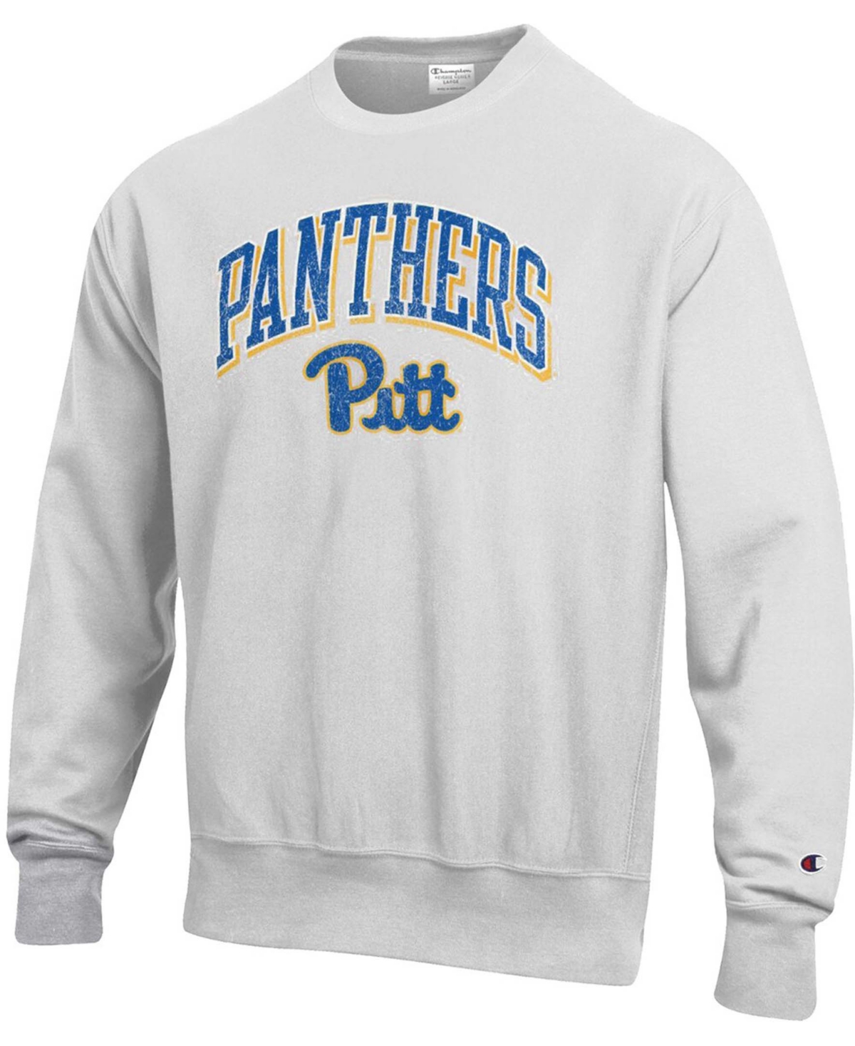 Shop Champion Men's Gray Pitt Panthers Arch Over Logo Reverse Weave Pullover Sweatshirt
